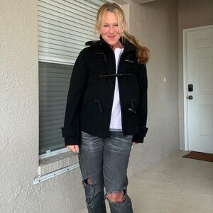 VTG Banana Republic Adorable Black Toggle Wool Jacket